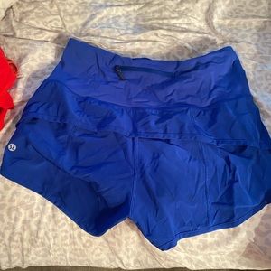 Lululemon speed up shorts high rise. Size 6. Royal blue